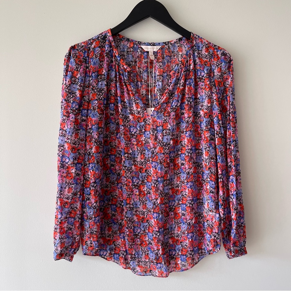 REBECCA TAYLOR L/S COSMIC FLORAL TOP